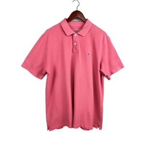 Vineyard Vines Polo Shirt Large Men's Salmon Pinkish Orange Short Sleeve Preppy
